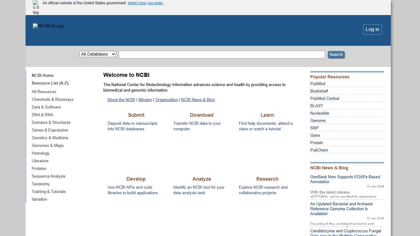 National Center for Biotechnology Information